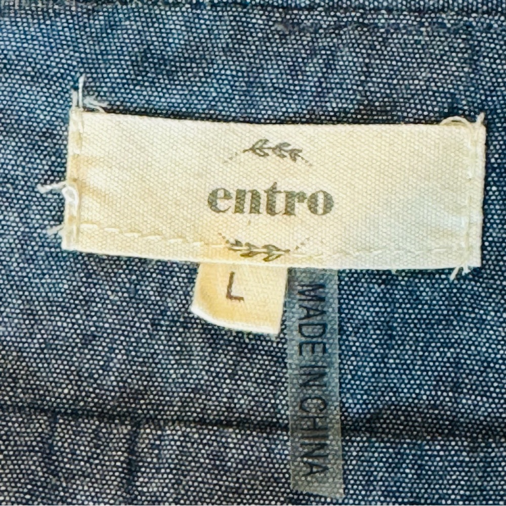 Entro Anthropologie Chambray Embroidered Mini Skirt Size Large - Picture 10 of 12